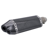 Escape Para Moto Rasen Fibra De Carbono Silenciador Doble Salida Universal