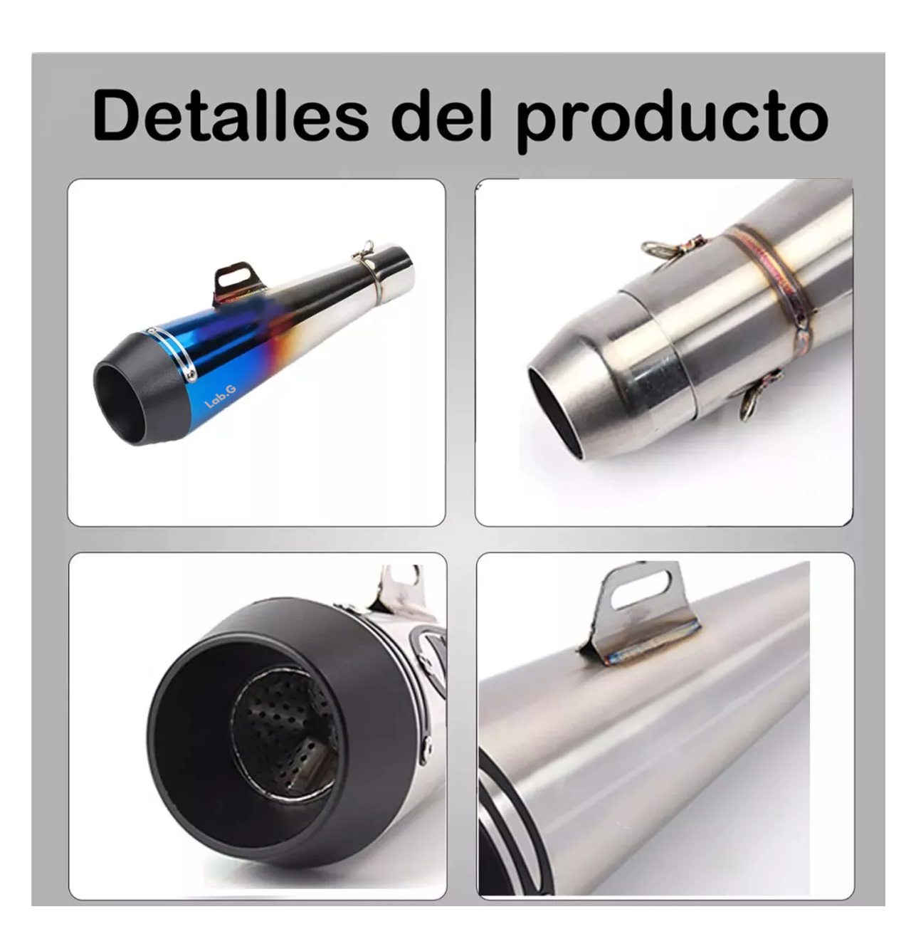 Foto 6 pulgar | Escape Para Moto Deportivo Acero Inoxidable Y Silenciador M4 Plata