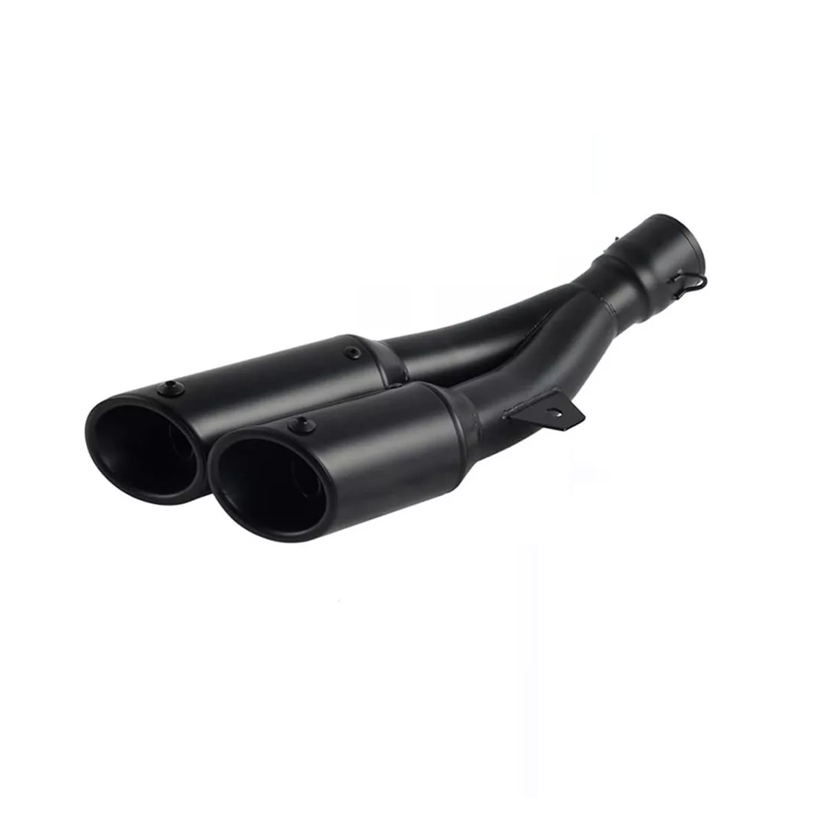 Escape Silenciador Doble para Moto 38-51 mm de Acero Inoxidable Negro