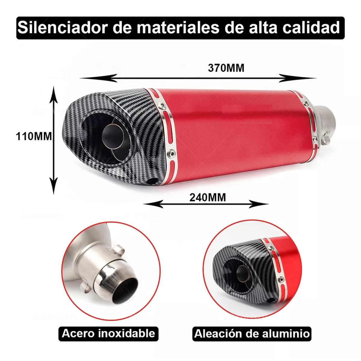 Foto 2 | Escape para Moto Deportivo y Silenciador Inoxidable  Eo Safe Imports Esi-17937 Rojo