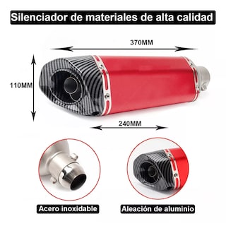 Foto 2 | Escape para Moto Deportivo y Silenciador Inoxidable Eo Safe Imports Esi-17937 Rojo