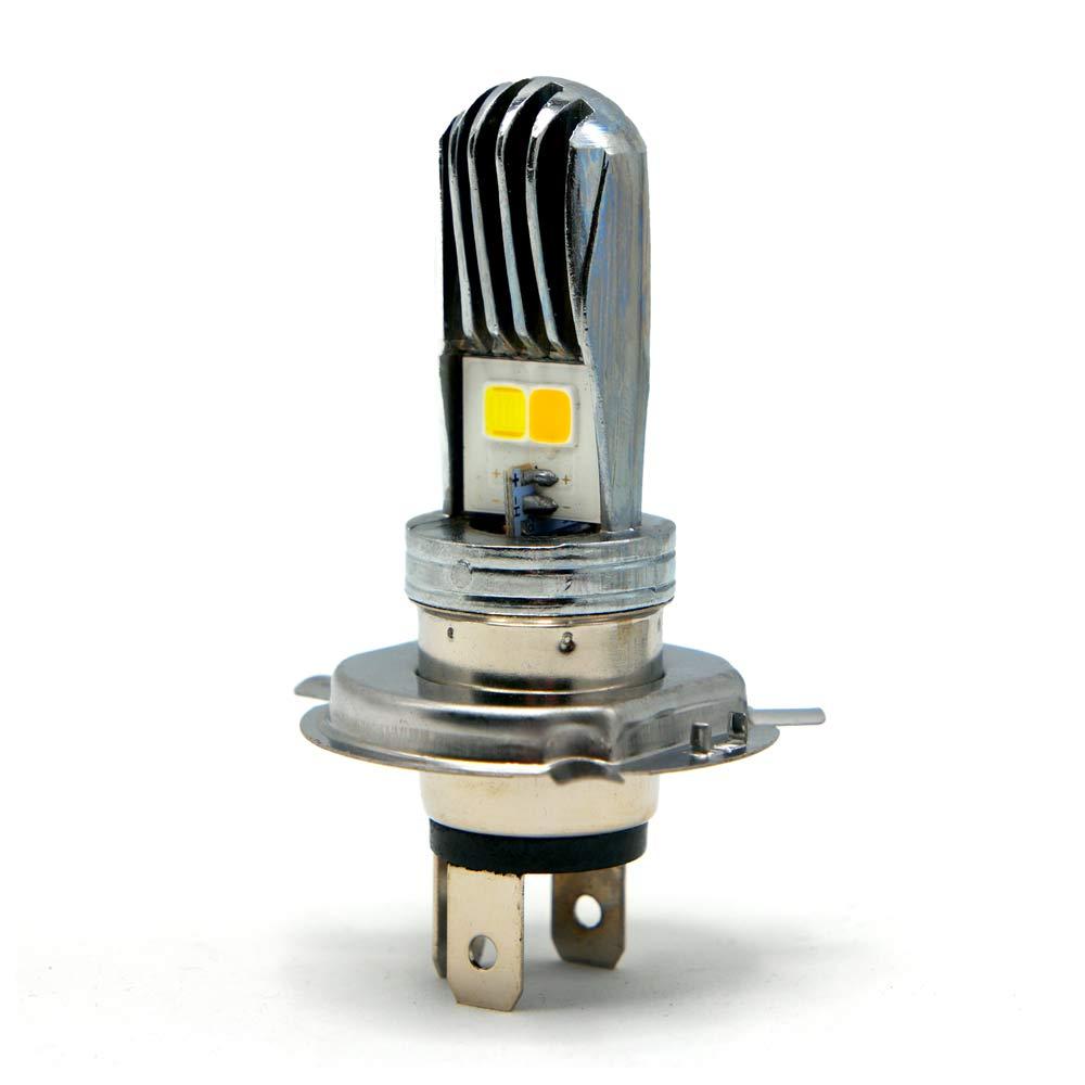 Foco de Faro RASEN Cromado LED H4 para Motocicleta