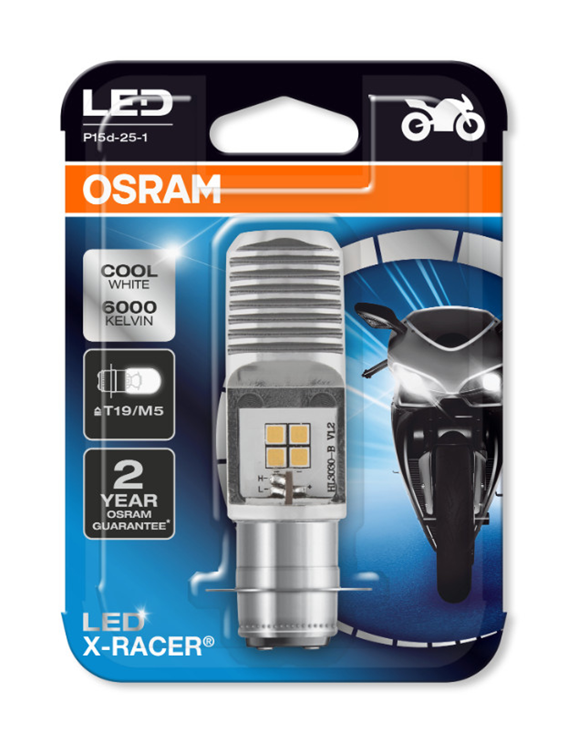 Foto 2 pulgar | Foco para Moto Osram M5 T19 Led X-racer color Blanco