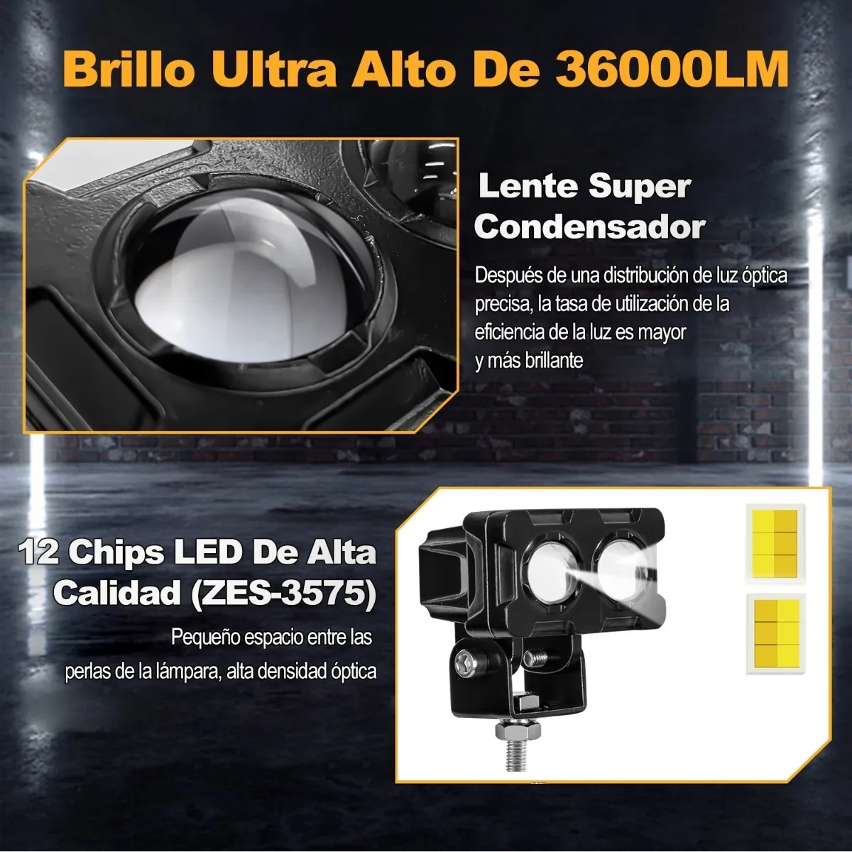 Foto 4 pulgar | Par de Faros Auxiliares Malubero Led Alta/ Baja Luz 80w para Moto/ Auto