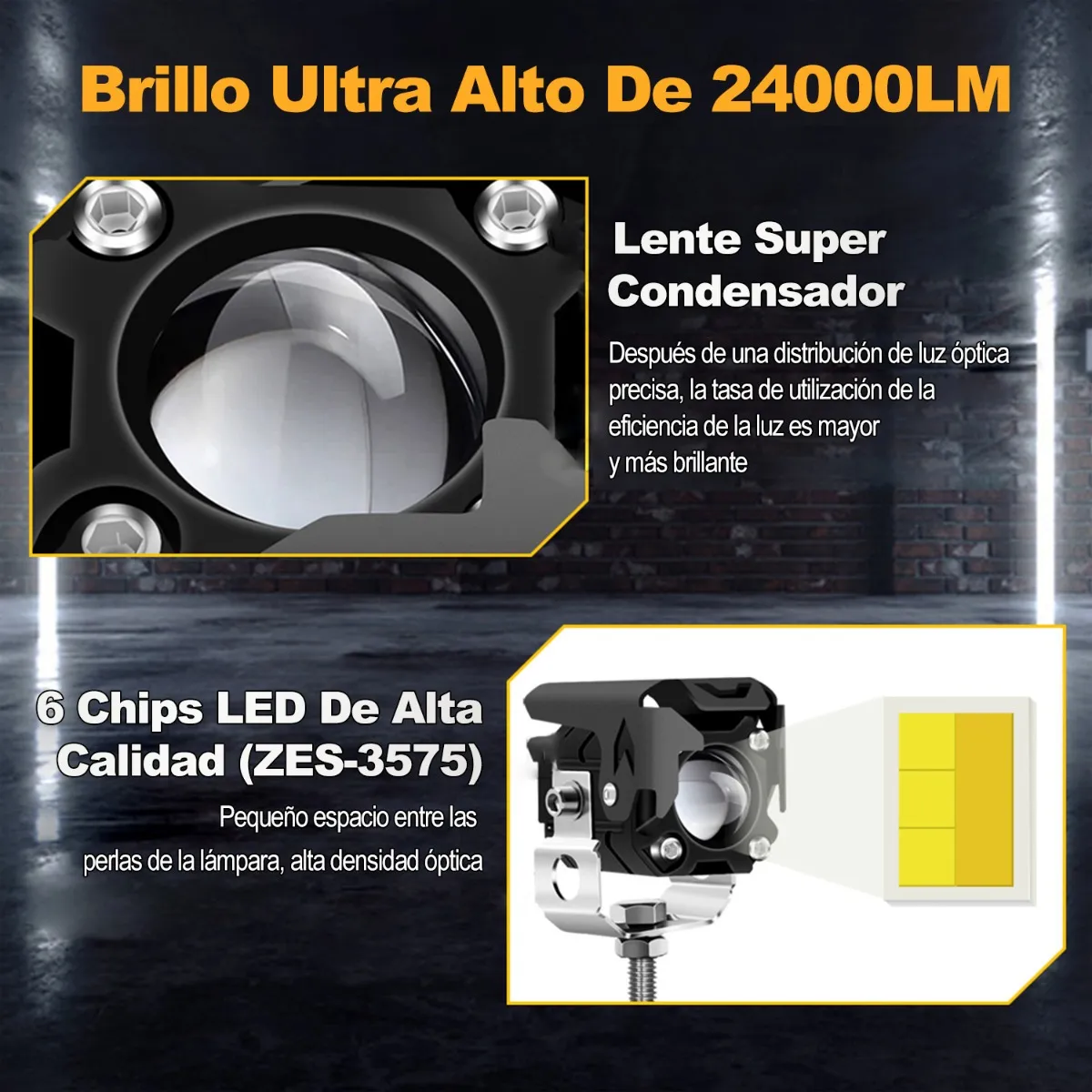 Foto 3 pulgar | Par Faros de Lupa de 60w Luz Spot Doble Color para Auto Moto Malubero color Negro