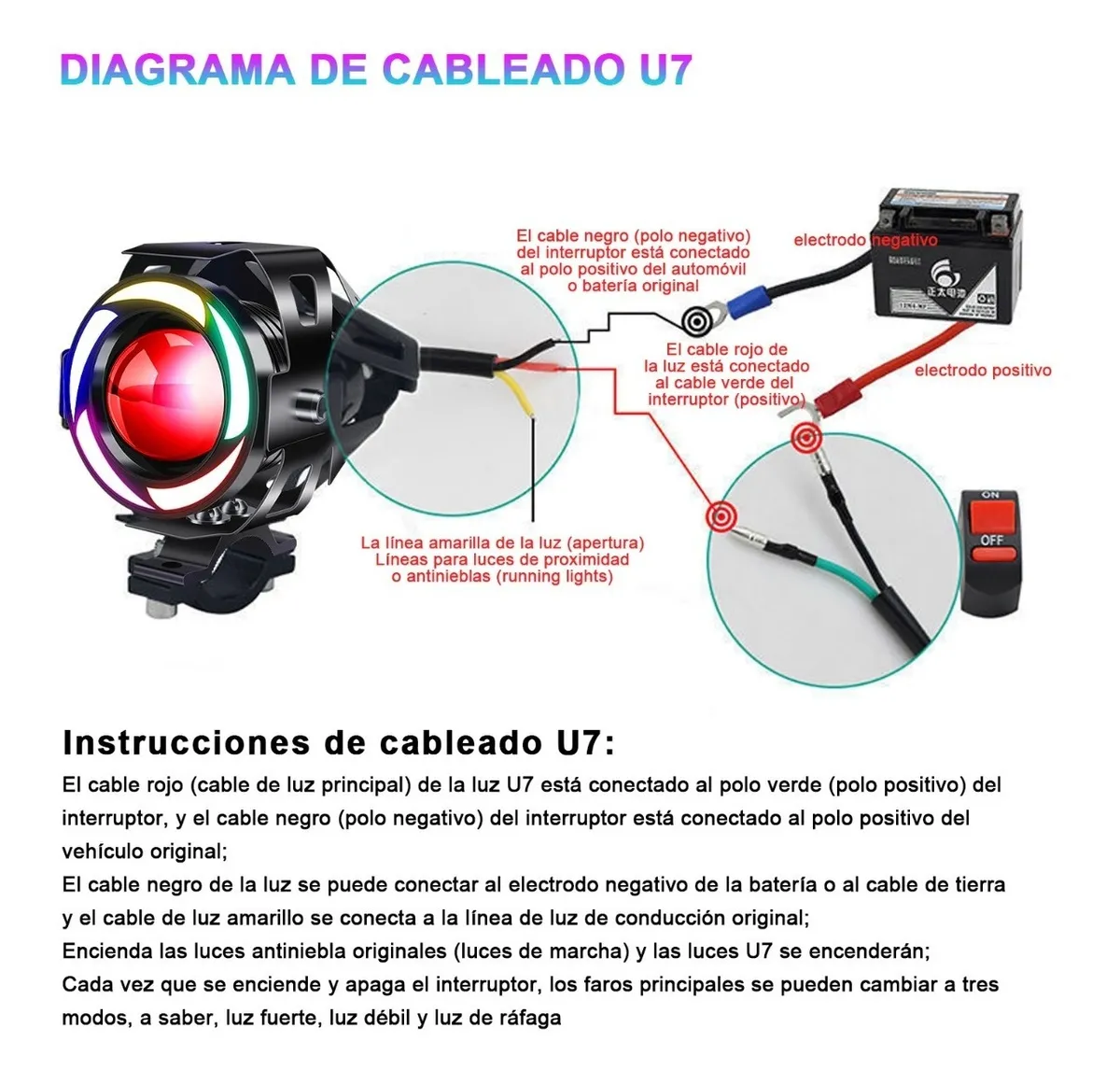 Foto 4 pulgar | Kit 2 pz Focos Niebla Ojo Ángel Faros Estrobos