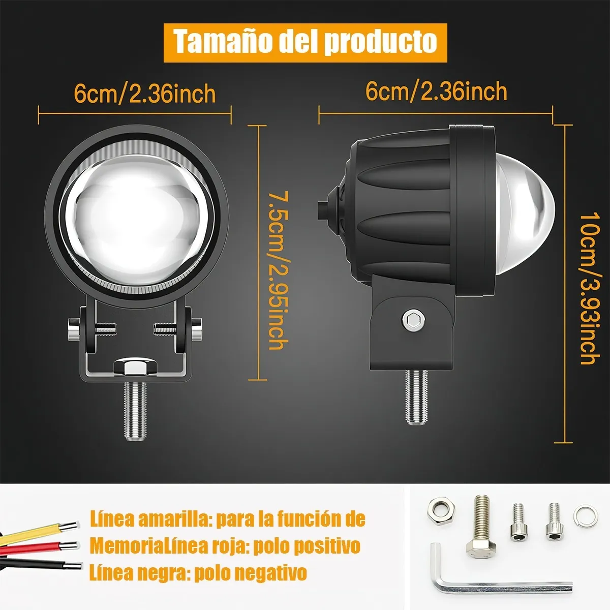 Foto 4 pulgar | Par de Faros de Lupa para Auto y Moto