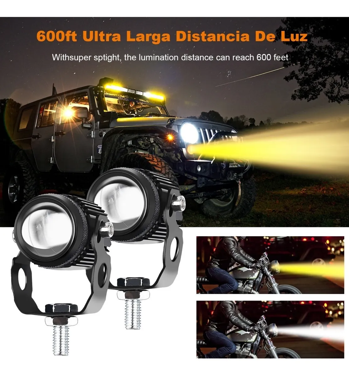 Foto 4 pulgar | Par de Faros de Lupa 60w Luz Led para Moto y Auto