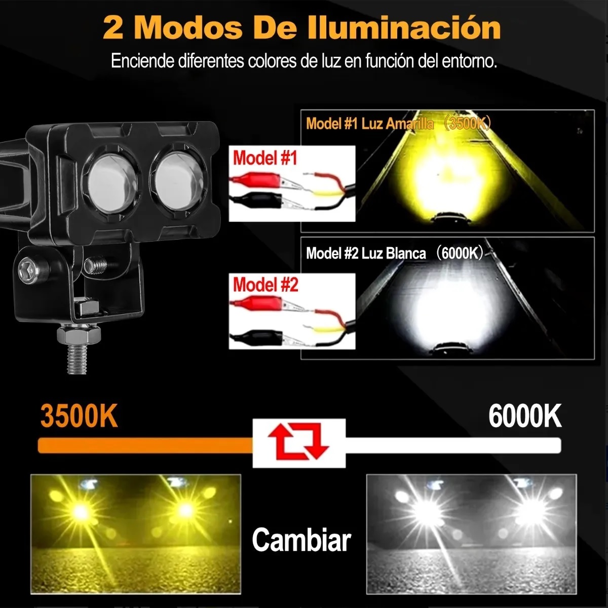 Foto 4 pulgar | Kit Faros Auxiliares Led Doble Eo Safe Imports Esi-449