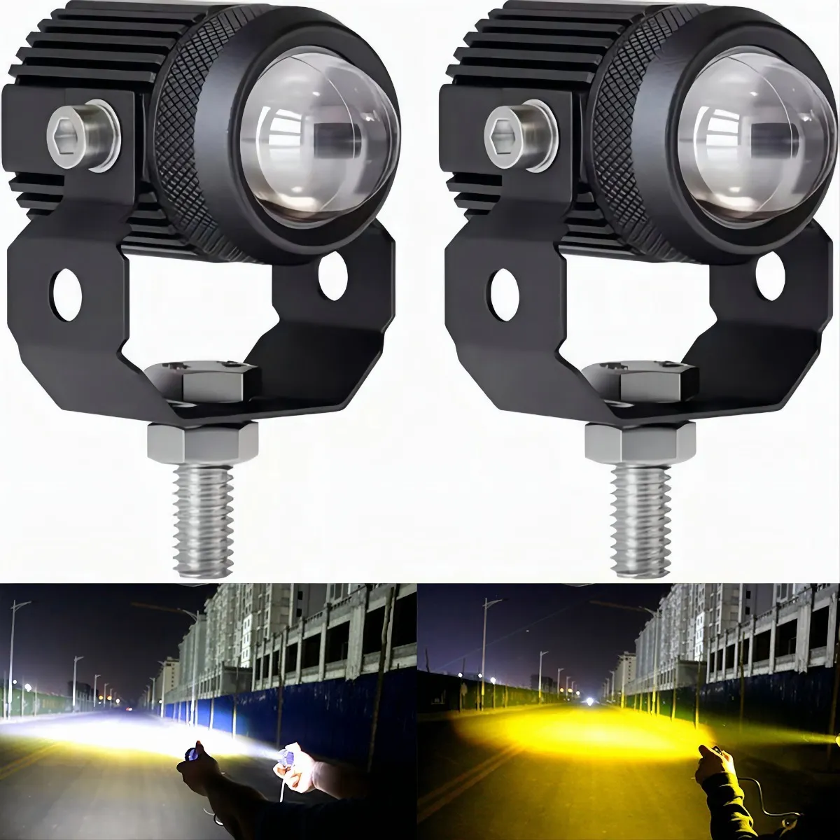 Foto 4 pulgar | Luces Led Auxiliares Eo Safe Imports ESI-2712 color Negro para Moto 2 Piezas