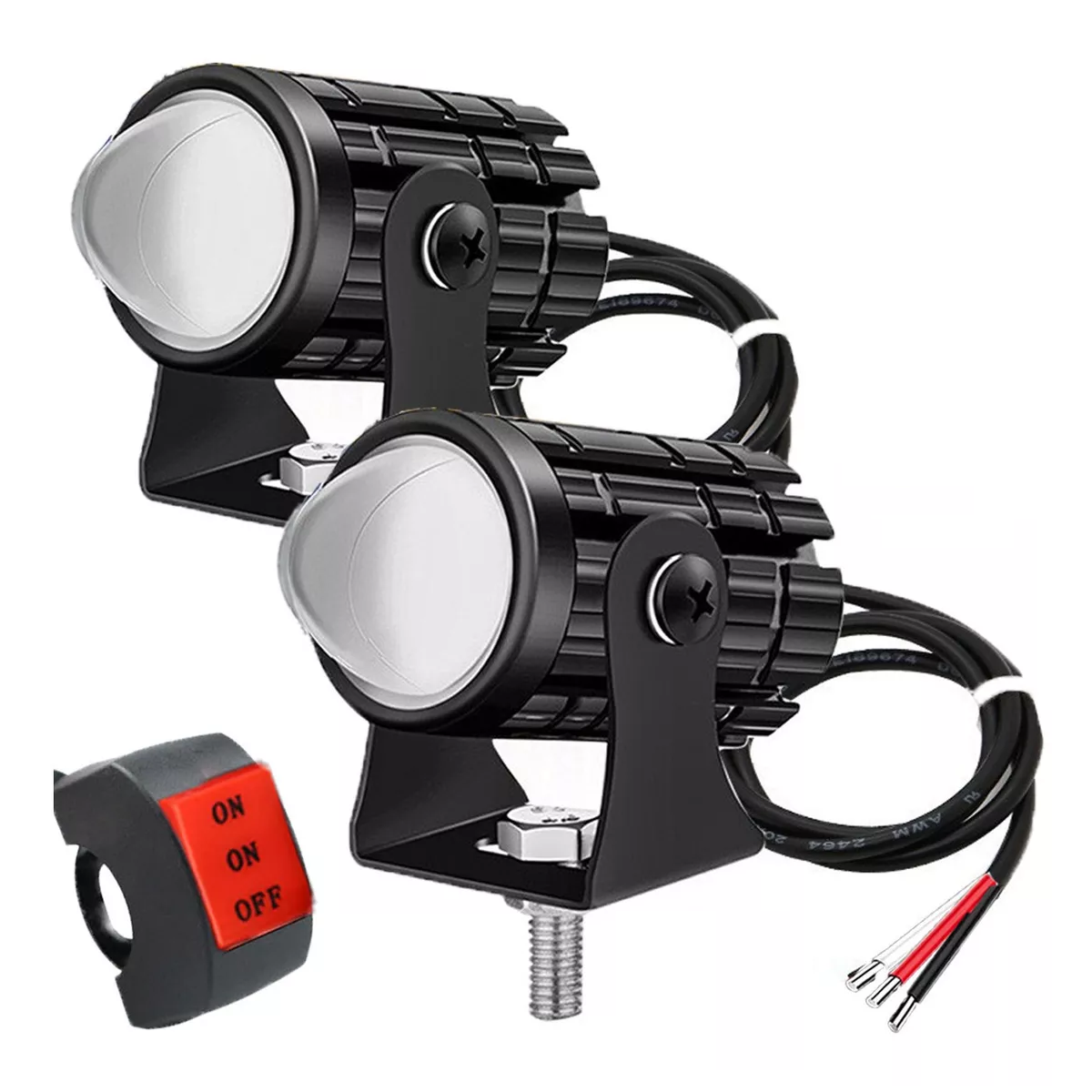 Faros de Lupa Eo Safe Imports ESI-4591 color Negro para Auto o Moto 12-80V 1 Par