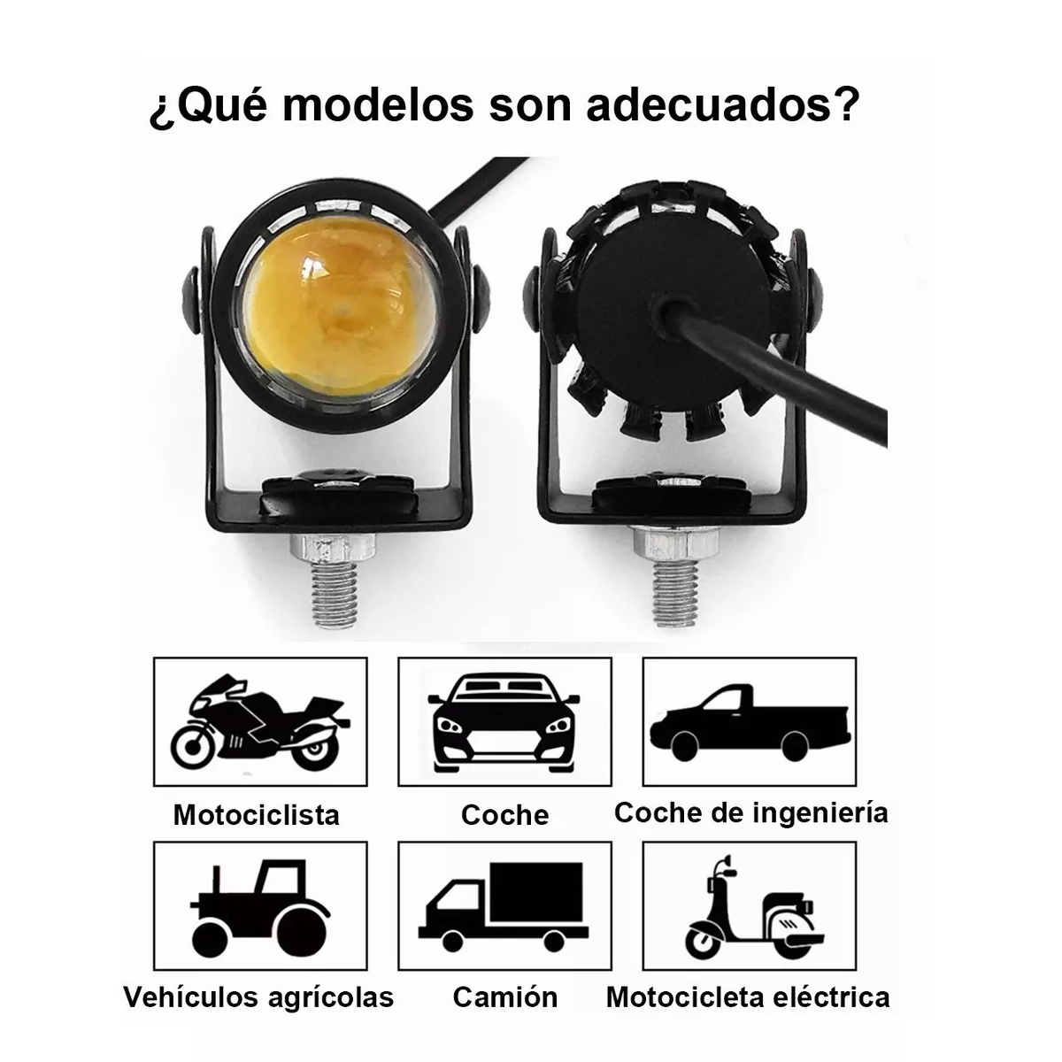 Foto 2 | Faros de Lupa Eo Safe Imports ESI-4591 color Negro para Auto o Moto 12-80V 1 Par