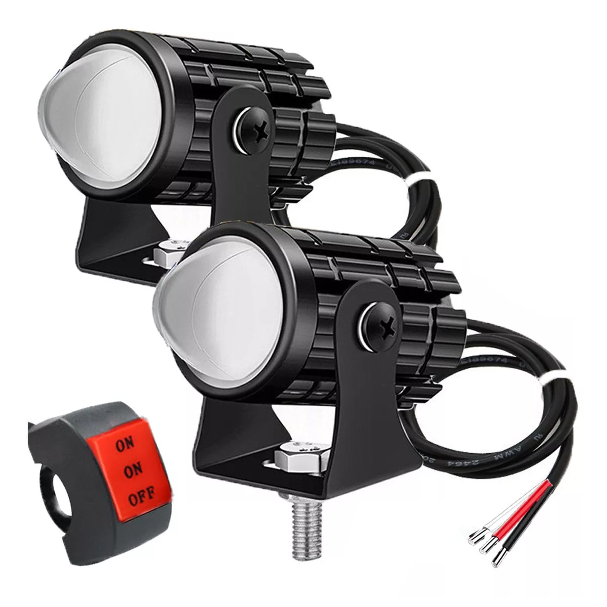 Foto 2 pulgar | Par Faros Luces Led Impermeable Para Motos Eo Safe Imports Esi-5434 color Negro