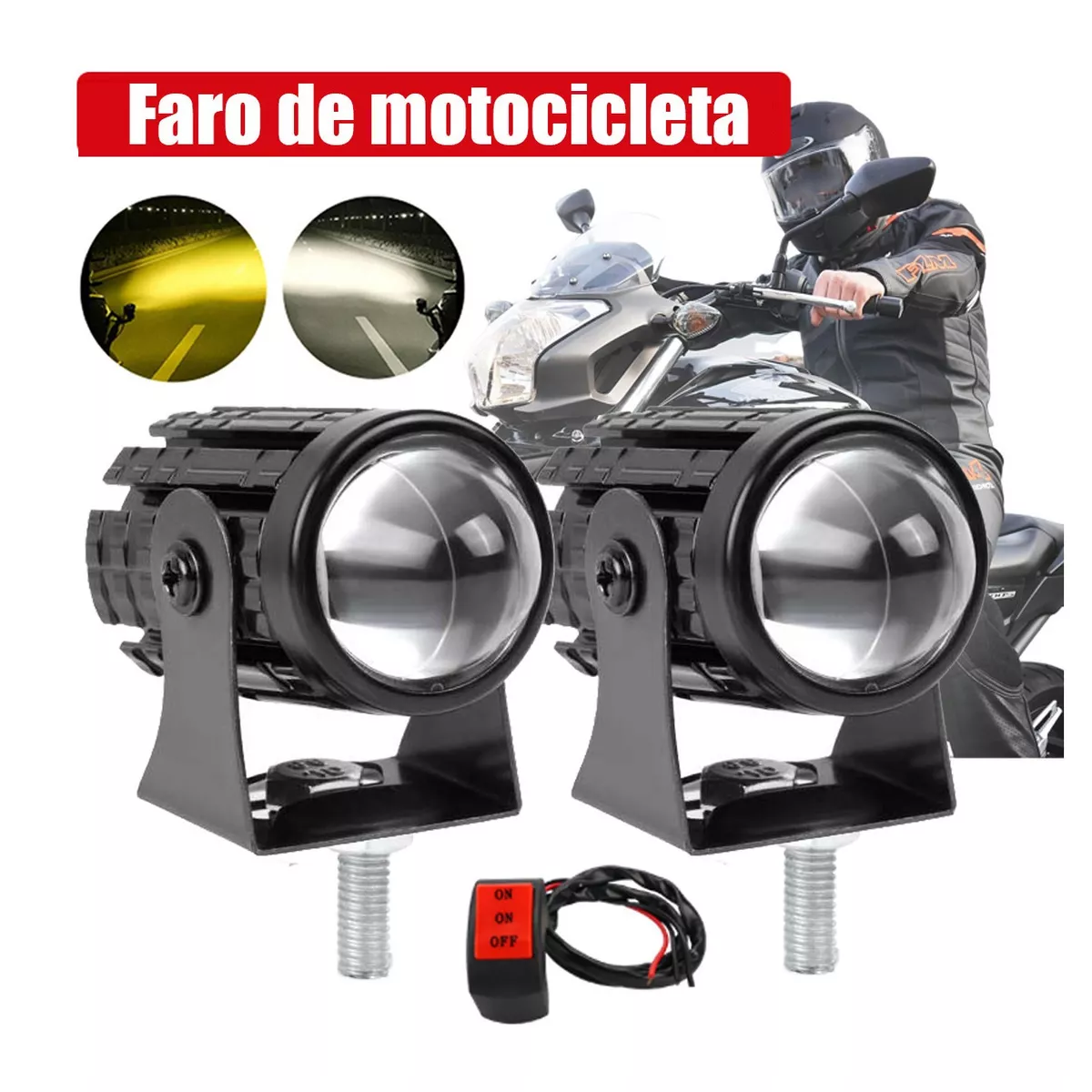 Foto 3 pulgar | Par Faros Luces Led Impermeable Para Motos Eo Safe Imports Esi-5434 color Negro