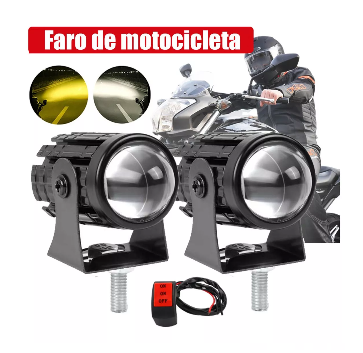 Foto 3 pulgar | Faros Led Belug para Moto color Negro 2 Piezas