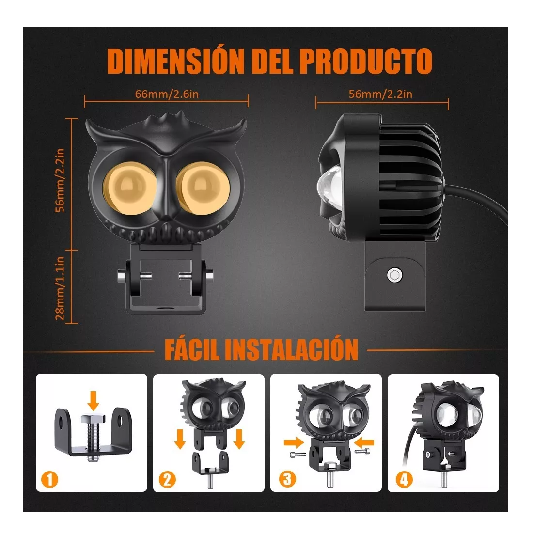 Foto 4 pulgar | Par Faros Auxiliares Belug Led 80w Alta/baja Auto Moto 2ps