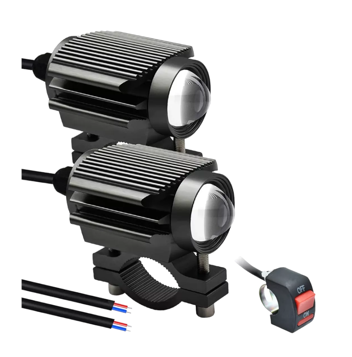 Par Faros Luces Led Para Motos Auto Doble Color Impermeable Esi-6139 Negro