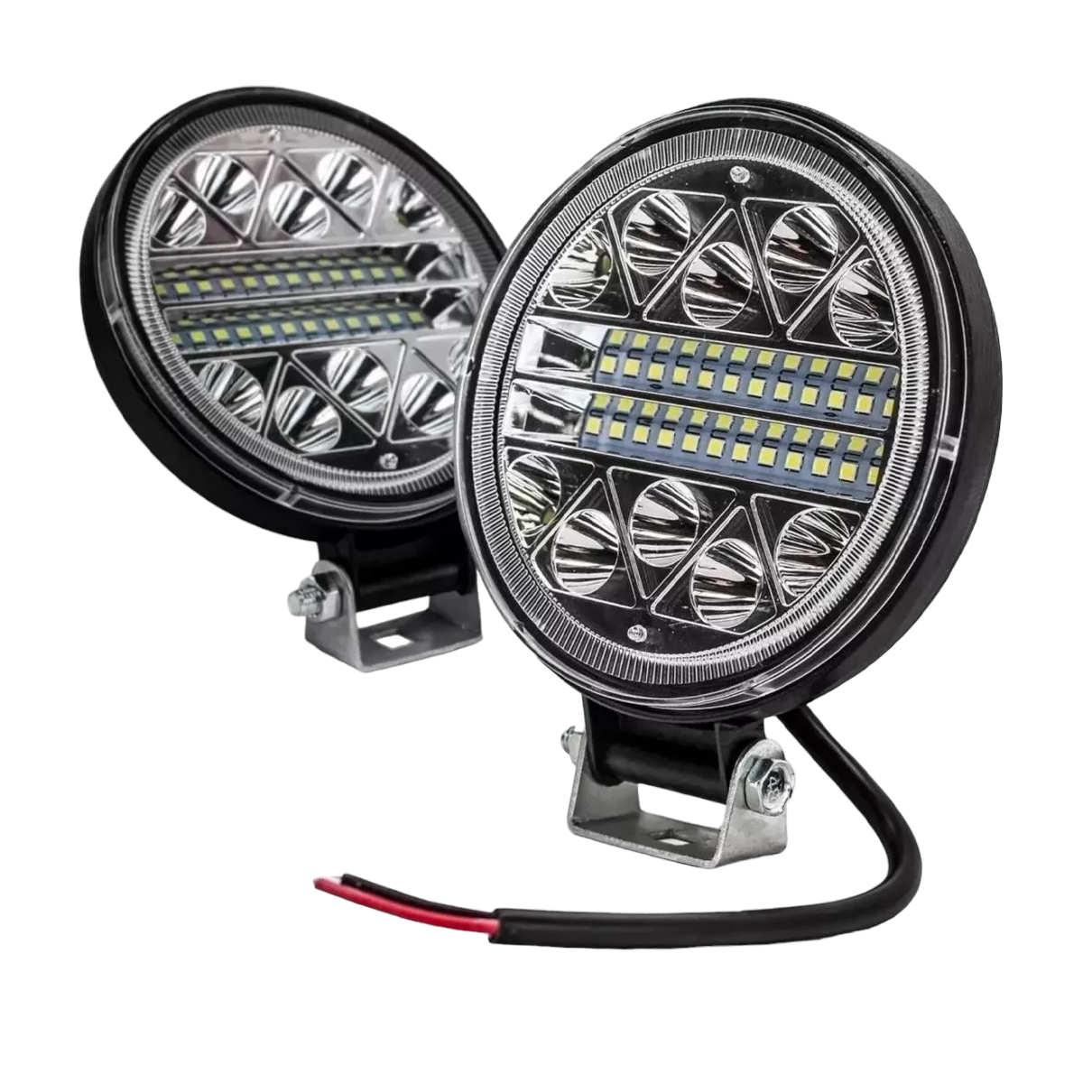 Par Faro 34 LED Eo Safe Imports Esi-6141 Auto Moto Luz Fija y Estrobo Negro