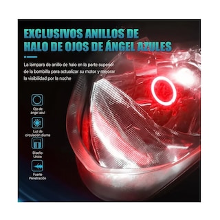 Foto 2 | Faros Led para Moto H4 Ojo de Ángel Luz Roja Eo Safe Imports Esi-7618 color Azul