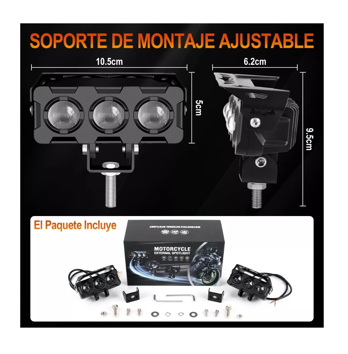 Foto 6 pulgar | Faros LED Auxiliares BELUG color Negro Tres Modos Universal Cuadrados 48000 LM 2 Piezas