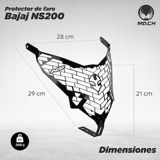 Foto 2 | Protector de Faro para Motocicleta Match NS200 Bajaj Negro