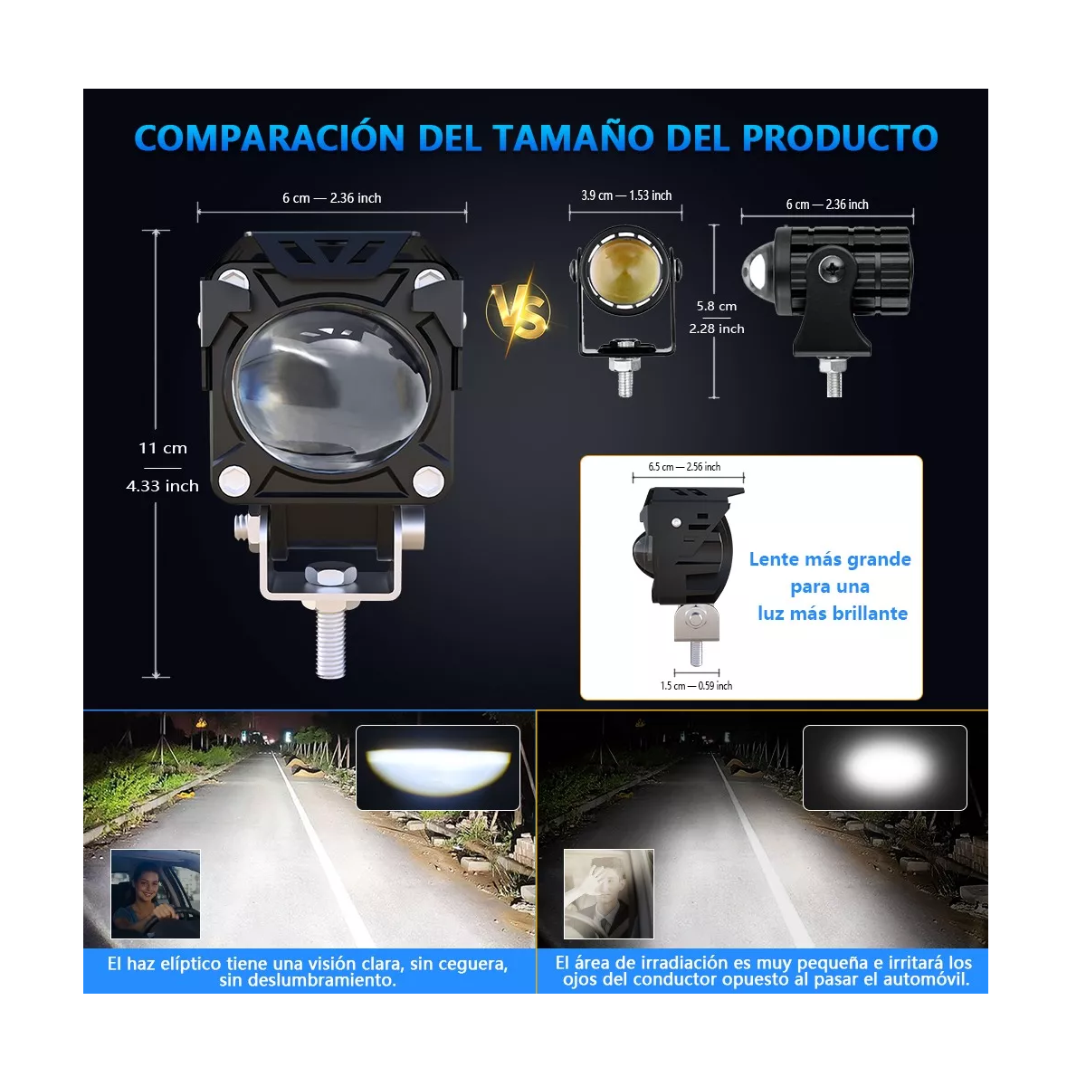 Foto 3 | Faros Led Exploradora Laser Blanco Amarillo Moto Auto Eo Safe Imports 1 Par