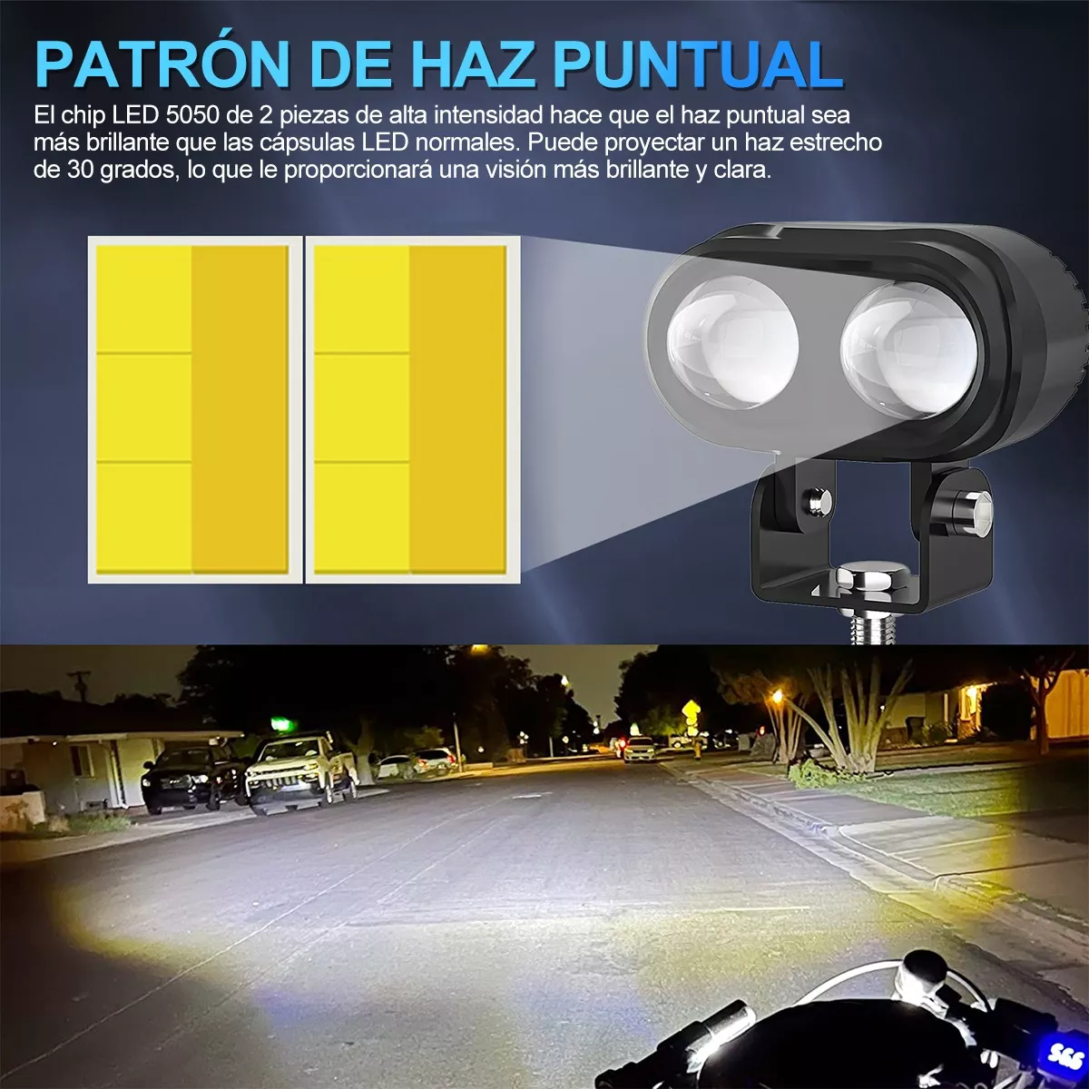Foto 3 pulgar | Faros Led Auxiliares para Motos Auto 80 w Eo Safe Imports 1 Par