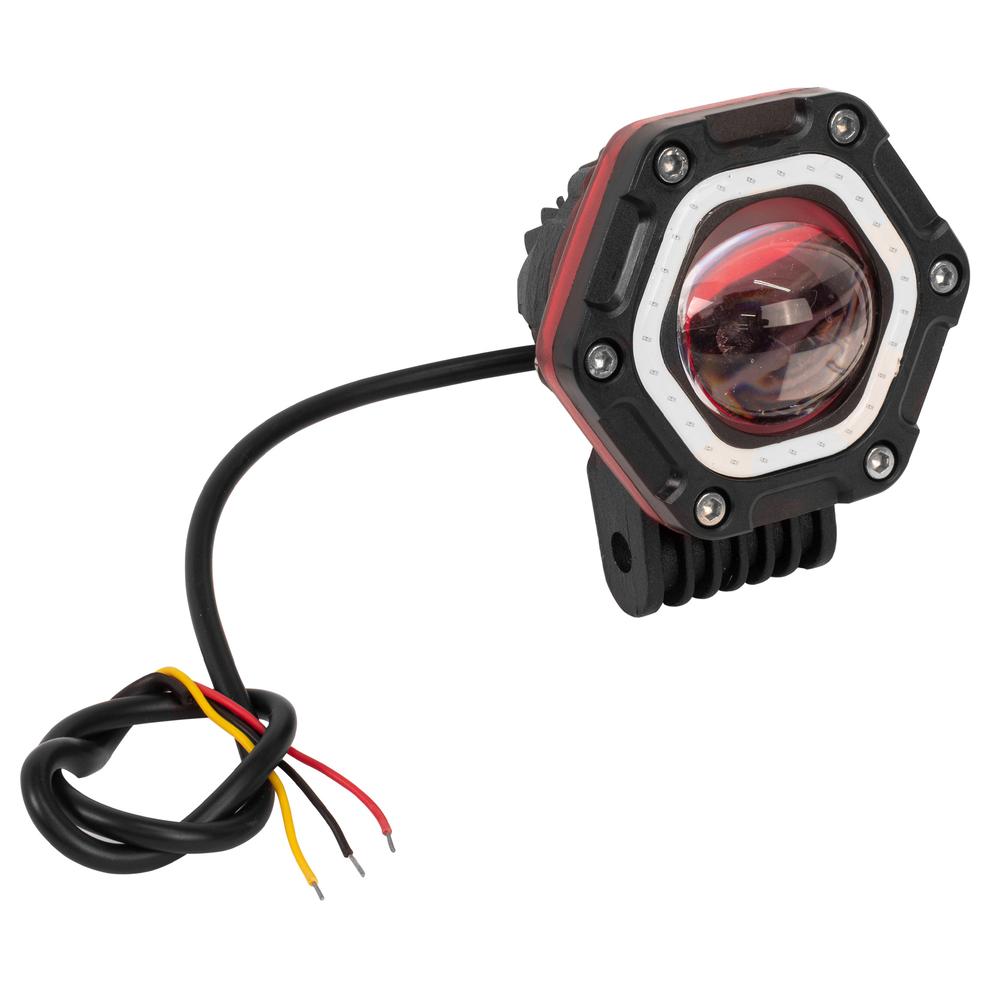 Faro Auxiliar Para Motocicleta Ojo De Angel Con Base Luz Blanca Y Azul Kinlley