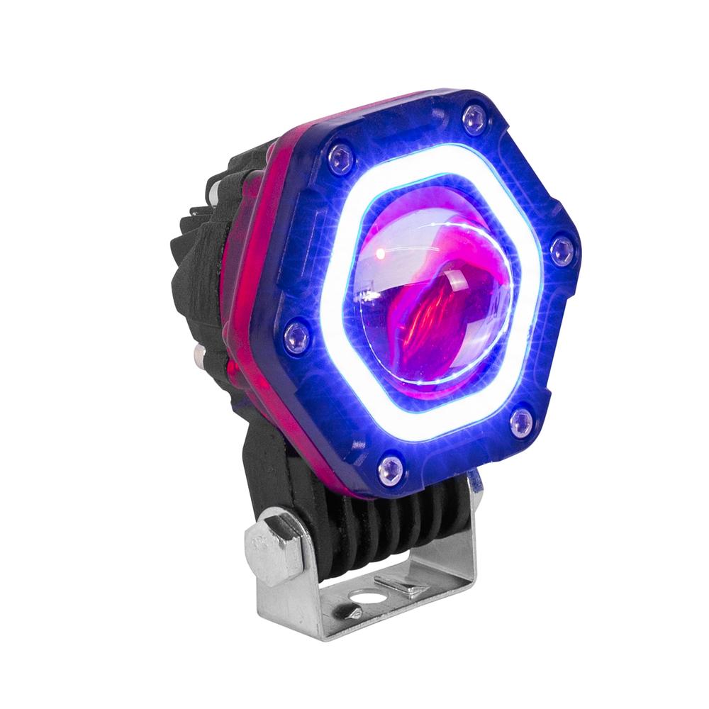 Foto 4 pulgar | Faro Auxiliar Para Motocicleta Ojo De Angel Con Base Luz Blanca Y Azul Kinlley