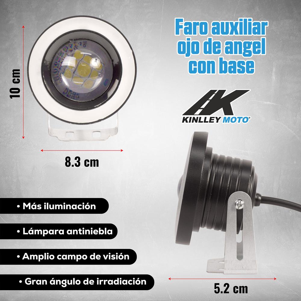 Foto 2 | Faros Auxiliares Para Motocicleta Ojo De Angel Con Base Luz Blanca Azul Kinlley