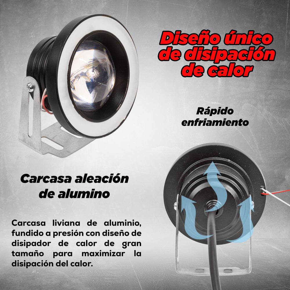 Foto 5 pulgar | Faros Auxiliares Para Motocicleta Ojo De Angel Con Base Luz Blanca Azul Kinlley