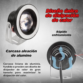Foto 4 | Faros Auxiliares Para Motocicleta Ojo De Angel Con Base Luz Blanca Azul Kinlley