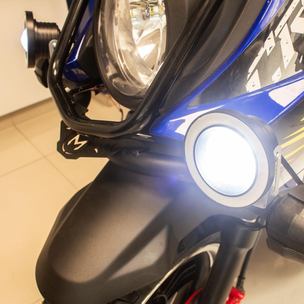 Foto 8 | Faros Auxiliares Para Motocicleta Ojo De Angel Con Base Luz Blanca Azul Kinlley