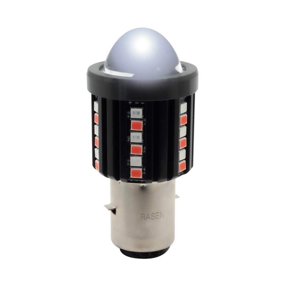 Foto 4 pulgar | Foco Led Para Moto Rasen Con Luz Blanca Y Amarilla Lupa Led Laterales Rojo Y Azul 12-85 V