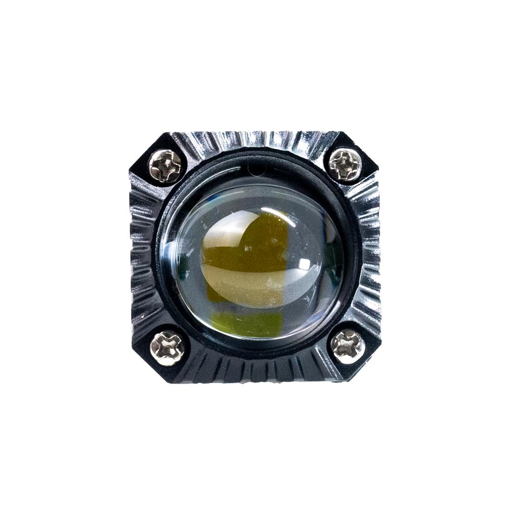 Foto 3 pulgar | Faro Led Para Moto Rasen Cuadrado Con Luz Amarillo-blanco 1 Led Lupa 360° 110m 12-80v 12w