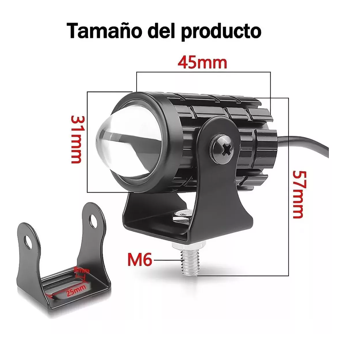Foto 2 | 2 Par Faros Luces Led Para Motos Auto Doble Color Auxiliares Eo Safe Imports Esi-17029 Negro