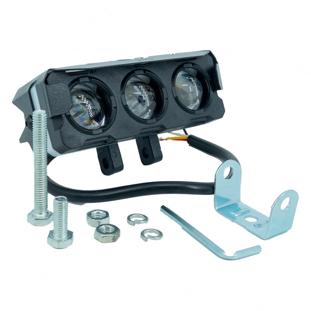 Foto 1 | Faro Led Rectangular Para Moto Rasen 3 Lupas Luz Amarilla-blanca