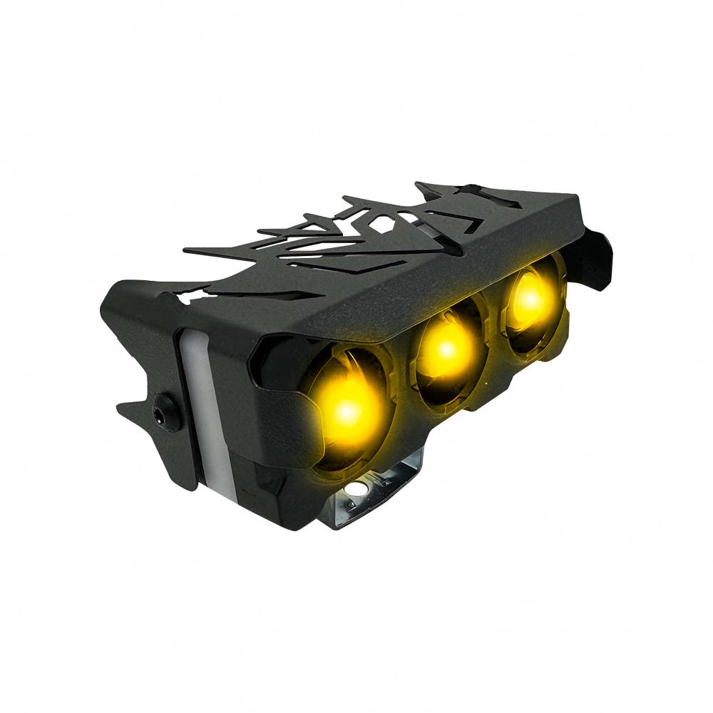 Foto 3 | Faro Led Rectangular Para Moto Rasen 3 Lupas Luz Amarilla-blanca
