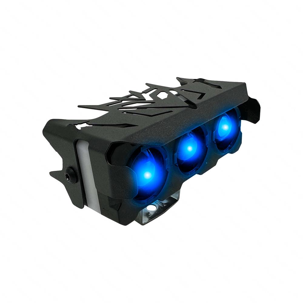 Foto 5 pulgar | Faro Led Rectangular Para Moto Rasen 3 Lupas Luz Amarilla-blanca