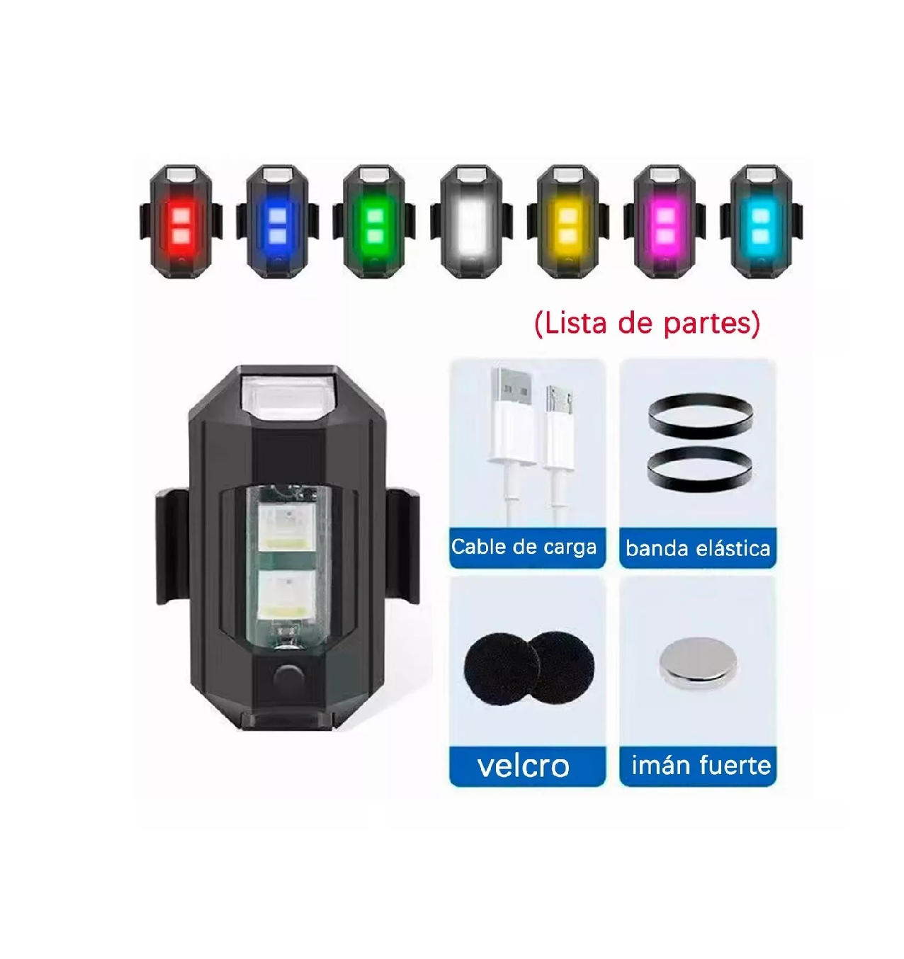 Foto 4 pulgar | Estrobo Luces Led Recargable Auto Moto Bici Drones