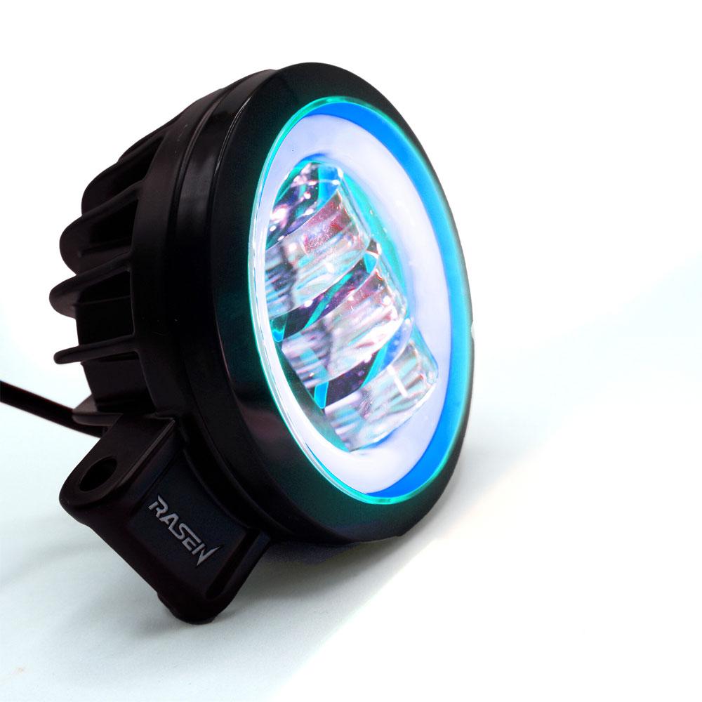 Foto 4 pulgar | Faro Redondo 3 Led Con Lupa Luz Fija, Estrobo Opcional Para Motocicleta