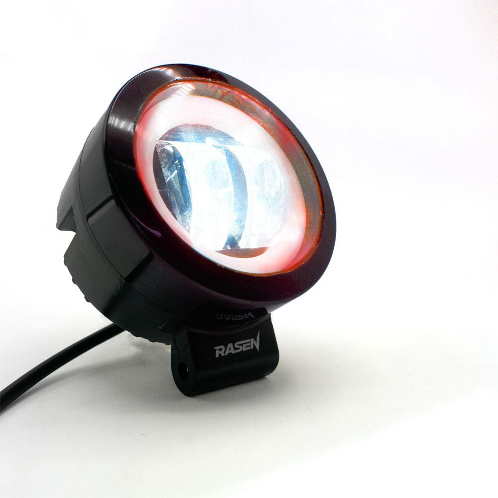 Foto 4 pulgar | Faro 2 Led Redondo Con Lupa Luz Blanca Fija Y Estrobo Opcional Para Motocicleta