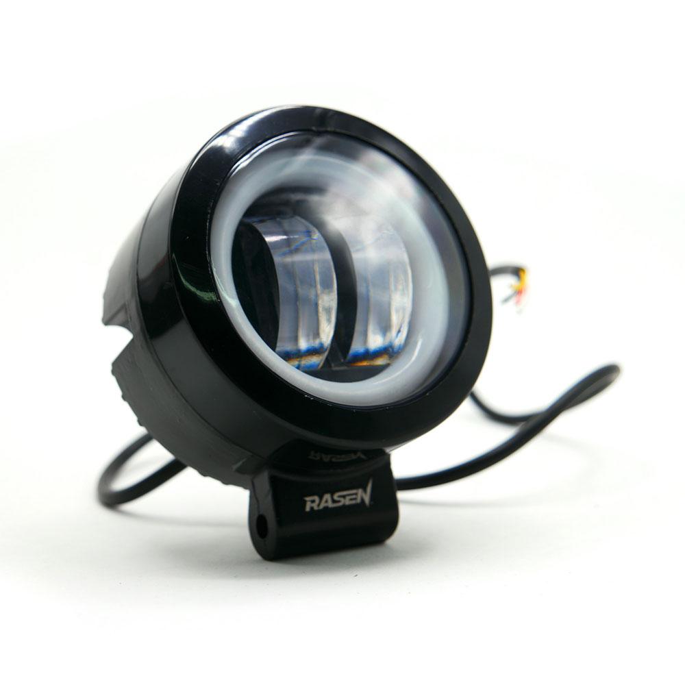 Foto 5 pulgar | Faro 2 Led Redondo Con Lupa Luz Blanca Fija Y Estrobo Opcional Para Motocicleta