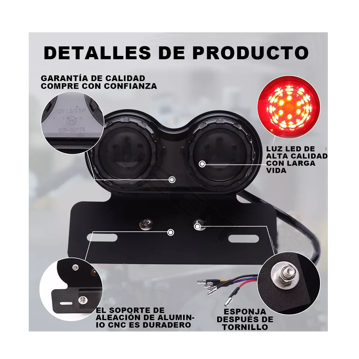 Foto 2 | Stop Porta Placa Direccionale Led para Moto Eo Safe Imports Esi-11512 Negro