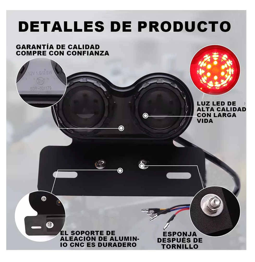 Foto 5 | Luz Trasera Led para Moto Café Racer Bobber 4 en 1