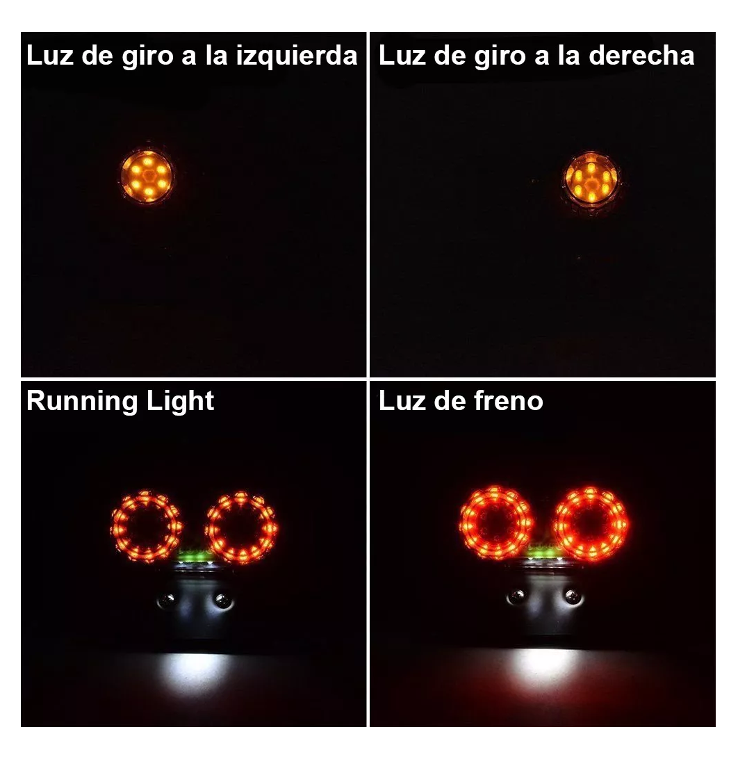 Foto 5 pulgar | Stop Porta Placa Direccionales Belug Led Para Moto Café Racer Bobber 12v