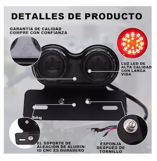 Foto 5 | Stop Porta Placa Direccionales Belug Led Para Moto Café Racer Bobber 12v