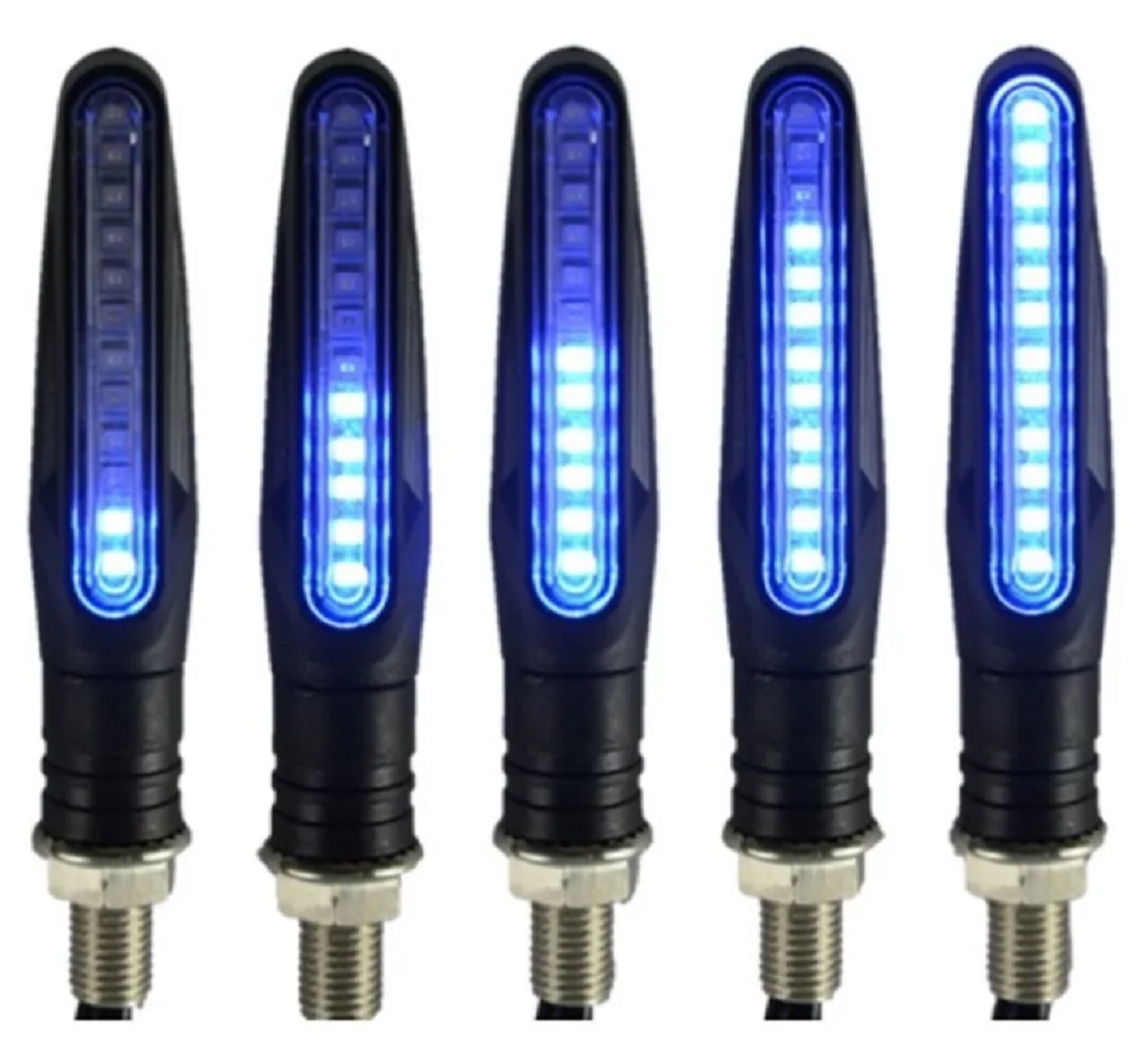 Direccionales Led Moto Secuencial Motocicleta Malubero color Azul