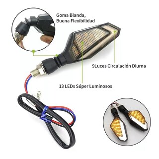 Foto 3 | Direccionales Focos Faros Led Motocicleta Neon Universal 2pz Esi-6124 Ambar / Blanco