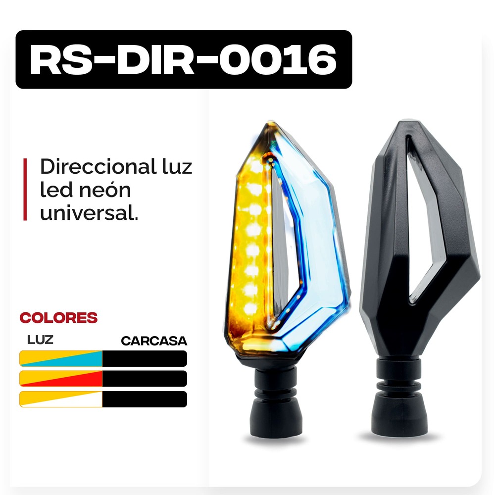 Foto 8 pulgar | Direccionales para Moto Rasen RS-DIR-0016Y-BU LED Bicolor Universal